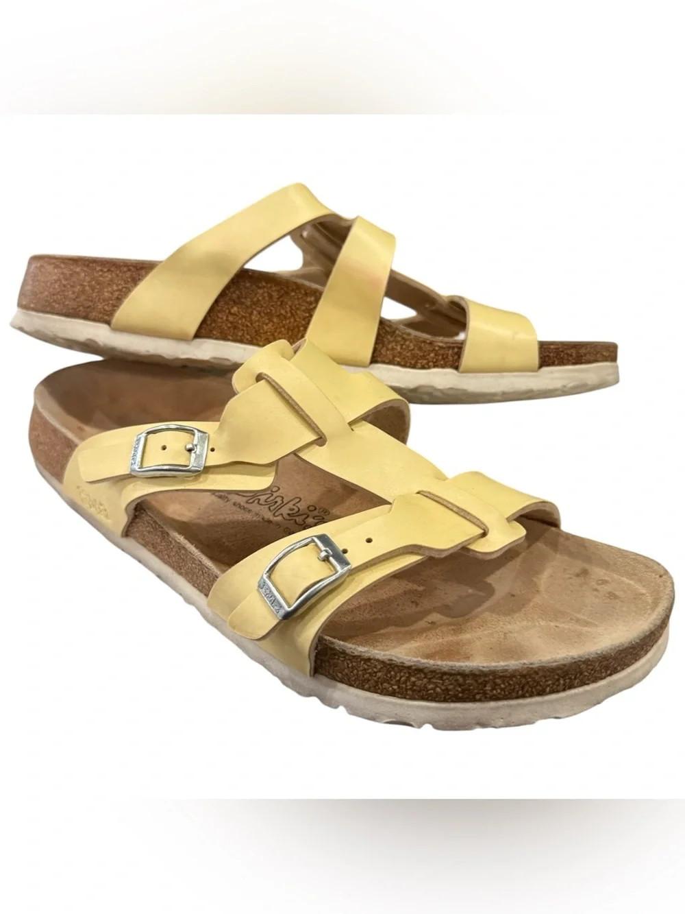 Birki's Birkenstock 230 yellow Arizona double buckle Size 9